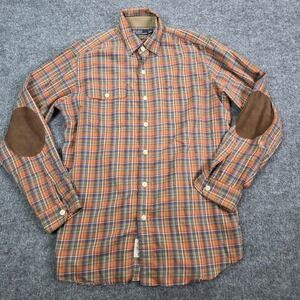 Vintage Polo Ralph Lauren Polo Country Shirt Mens Medium Plaid Elbow Patch